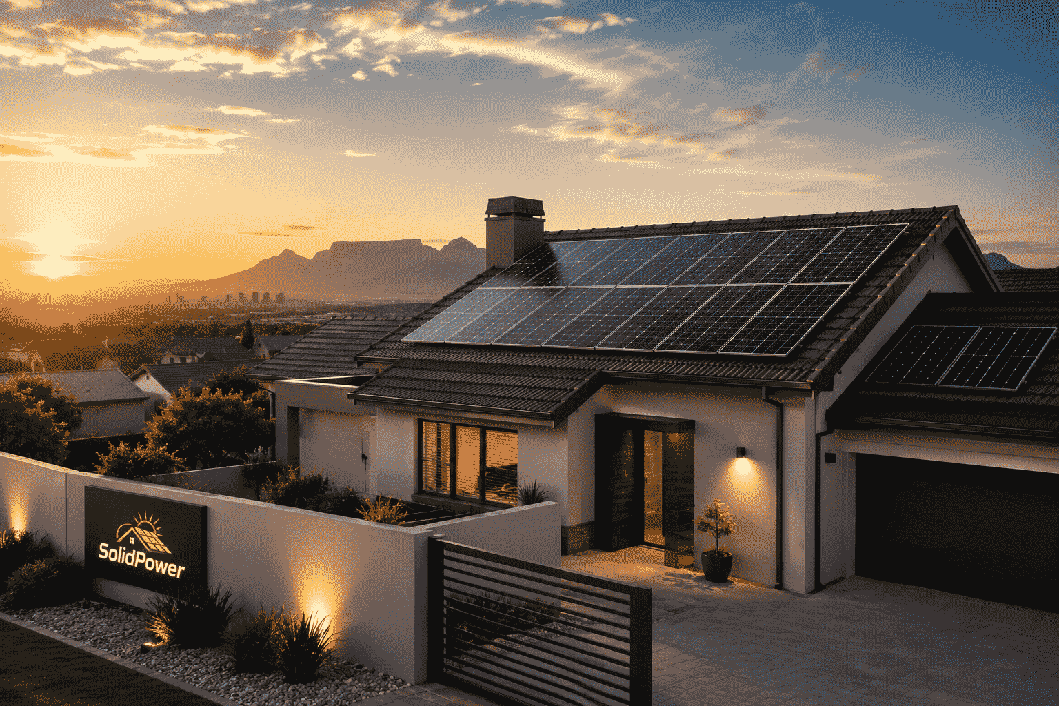 Residential solar system on a modern Johannesburg home