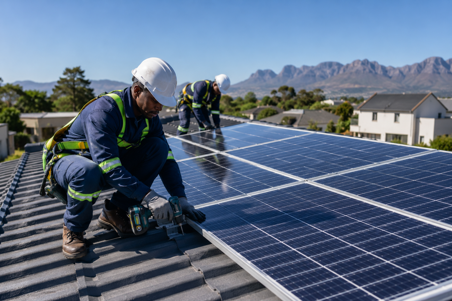 Residential solar installation on a Johannesburg home